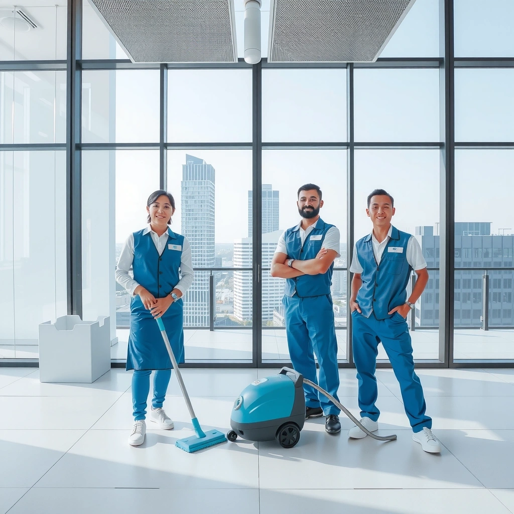 Professional cleaning team in Cebu Business Park